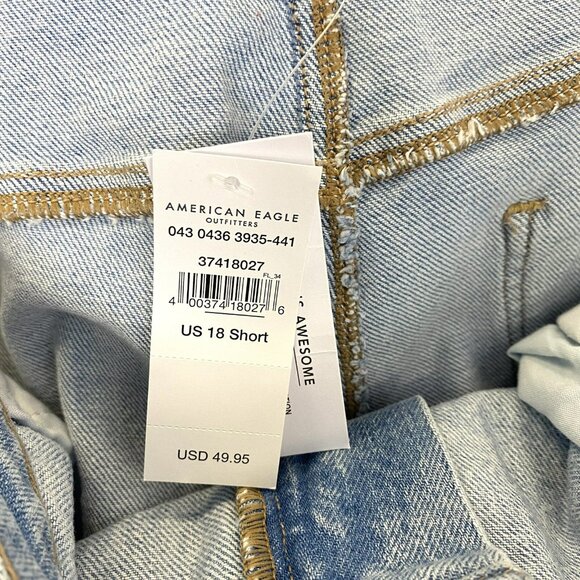 American Eagle Mom Jeans Womens Plus Size 18 Short High Rise 100% Cotton NWT - Picture 4 of 4